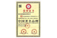 中国著名品牌荣誉证书