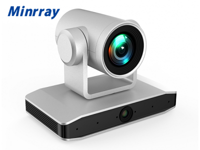 明日实业Minrray 4K智能双目跟踪摄像机UV490 特写全景双一体化 语音定位跟踪