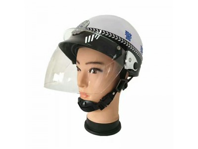 交警夏季摩托车头盔 交巡警白色头盔 带面罩警用头盔