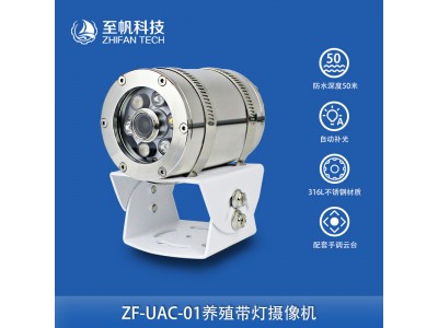 水下养殖带灯摄像机1080P高清浑水成像色彩还原316L外壳耐腐蚀